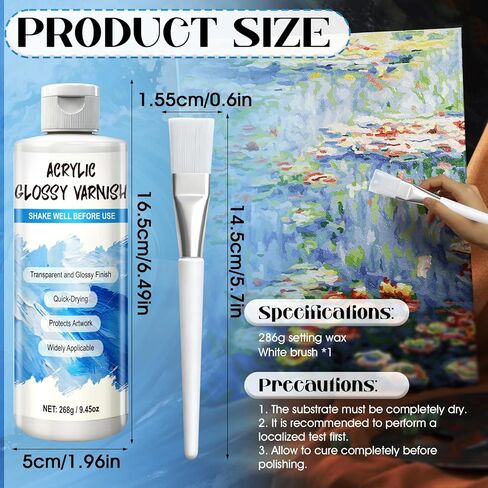 10.1 Oz Cold Wax Medium, Cold Wax, Watercolor Waxs Sealer with White Brush, Multifunctional Waterproof Protective Coating, Enhanced Adhesion, Easier to Mix with Oil Paints in Saudi Arabia