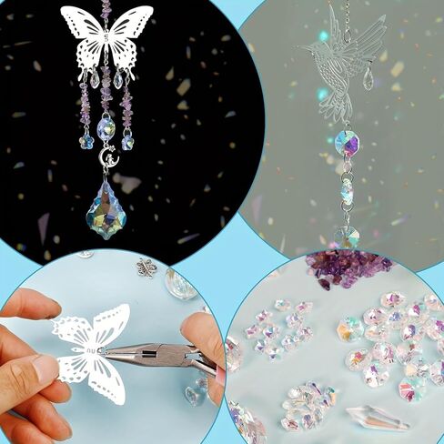 Sunlight Capture Set DIY Rainbow Maker Kit Hanging Charms and Prisms for Home Wedding Garden Christmas Light and Shadow, Multicolor in Kuwait