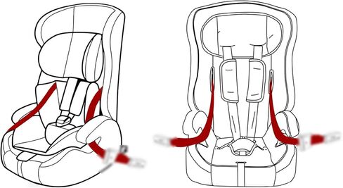 وسادات حزام تثبيت السيارة متوافقة مع أشرطة تثبيت مقعد الأطفال العالمية Isofix مع غطاء ملحق لواجهة المزلاج in Kuwait