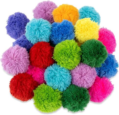 20 PCS Pom Poms for Hats – 3 Inch Large Craft Pompoms Fluffy Polyester Yarn, Bulk 10 Colors Acrylic Yarn Balls for DIY, Beanie Crochet, Christmas Decor & DIY Projects in Kuwait