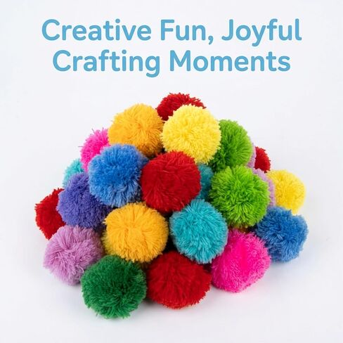 20 PCS Pom Poms for Hats – 3 Inch Large Craft Pompoms Fluffy Polyester Yarn, Bulk 10 Colors Acrylic Yarn Balls for DIY, Beanie Crochet, Christmas Decor & DIY Projects in Kuwait