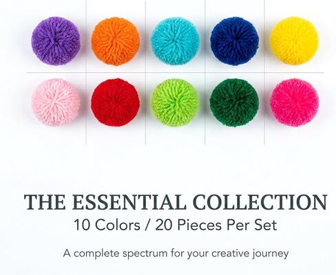 20 PCS Pom Poms for Hats – 3 Inch Large Craft Pompoms Fluffy Polyester Yarn, Bulk 10 Colors Acrylic Yarn Balls for DIY, Beanie Crochet, Christmas Decor & DIY Projects in Kuwait