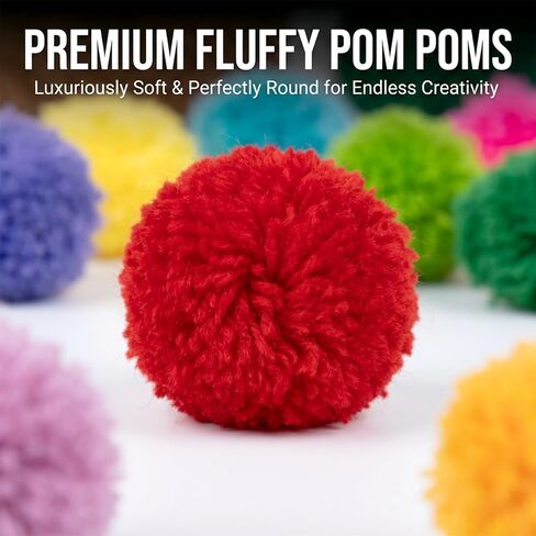 20 PCS Pom Poms for Hats – 3 Inch Large Craft Pompoms Fluffy Polyester Yarn, Bulk 10 Colors Acrylic Yarn Balls for DIY, Beanie Crochet, Christmas Decor & DIY Projects in Kuwait