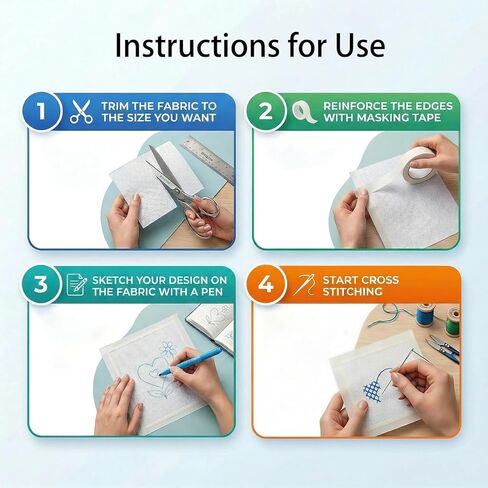 ENIPEDITA 5 Pcs Needlepoint Blank Canvas, White Needlepoint Canvas Starter Kit Include 3 Rolls Tape, 24 Markers, 14ct 12x18 Inch Blank Mesh for Embroidery and Needlepoint Projects in Kuwait