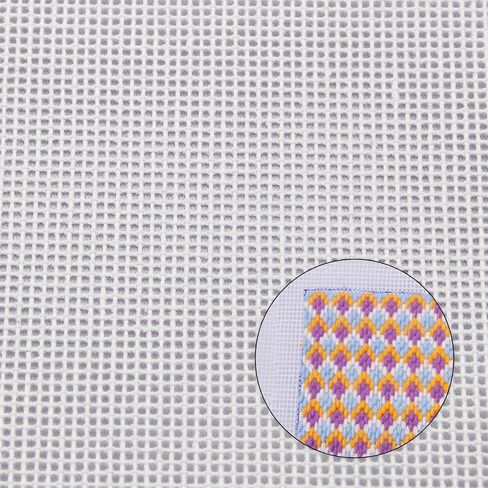1Pack White Needlepoint Canvas, Polyester Cotton Mesh Canvas Sheets, 14 Mesh Blank Embroidery Canvas Sheets for Knit and Crochet Projects(36 x 63 Inch) in Kuwait