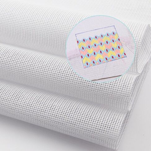 1Pack White Needlepoint Canvas, Polyester Cotton Mesh Canvas Sheets, 14 Mesh Blank Embroidery Canvas Sheets for Knit and Crochet Projects(36 x 63 Inch) in Kuwait