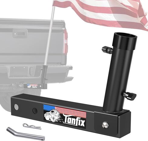 Hitch Mount Flagpole Holder, Heavy-Duty Flag Pole Holder for 2 Inch Hitch 2 Models Single Hole Dual Hole with Design Flag Holder for Jeep Truck SUV, RV Camper in Kuwait