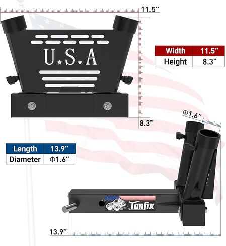 Hitch Mount Flagpole Holder, Heavy-Duty Flag Pole Holder for 2 Inch Hitch 2 Models Single Hole Dual Hole with Design Flag Holder for Jeep Truck SUV, RV Camper in Kuwait