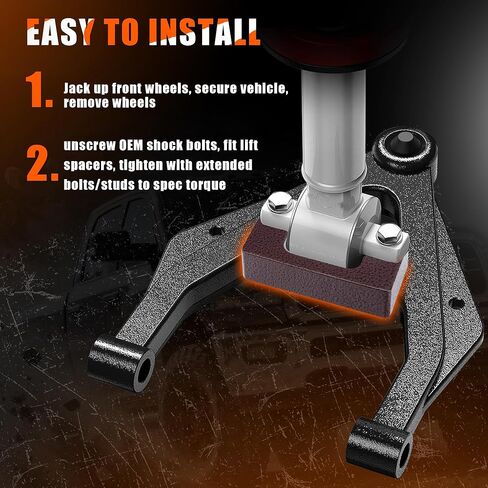 3.5" Front + 3" Rear Full Leveling Lift kit Compatible with 2007-2018 Silverado 1500 Sierra 1500 2WD/4WD, 2019-2024 Silverado/Sierra 1500 2WD, Include Rear shock extensions in Kuwait