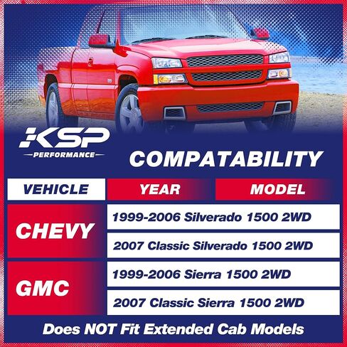 KSP 3" Leveling Lift Kits for Silverado 1500 1999-2006, 3inch Front Suspension Lift Kit Compatible With Ch-e-vy GMC Sierra 1500 2WD, 2pcs PU Coil Spring Spacer Raise 3in on Che/vro/let Truck Chassis in Kuwait