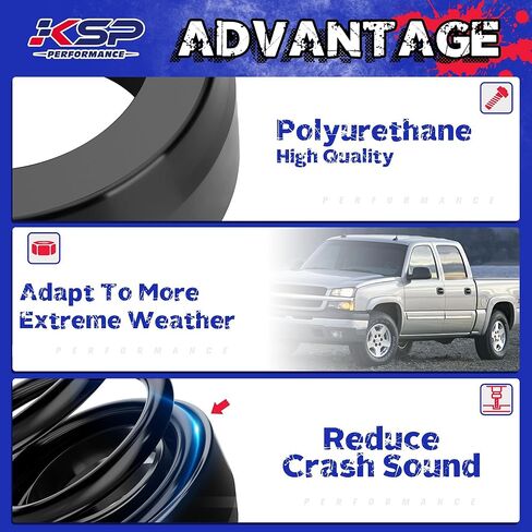 KSP 3" Leveling Lift Kits for Silverado 1500 1999-2006, 3inch Front Suspension Lift Kit Compatible With Ch-e-vy GMC Sierra 1500 2WD, 2pcs PU Coil Spring Spacer Raise 3in on Che/vro/let Truck Chassis in Kuwait