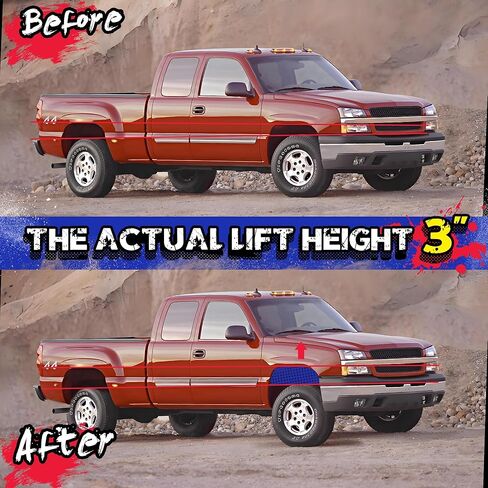 KSP 3" Leveling Lift Kits for Silverado 1500 1999-2006, 3inch Front Suspension Lift Kit Compatible With Ch-e-vy GMC Sierra 1500 2WD, 2pcs PU Coil Spring Spacer Raise 3in on Che/vro/let Truck Chassis in Kuwait