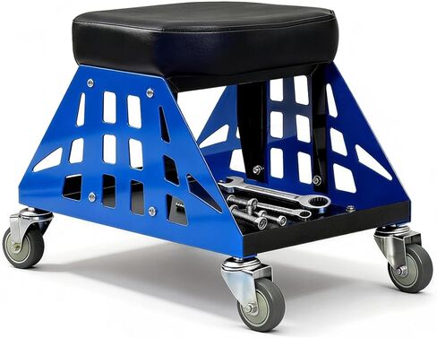 Mechanic Stool 400 LBS Capacity Garage Stool Gift for Men, Heavy Duty Rolling Mechanics Seat, Tools for Automotive Auto Repair (Black) in Kuwait