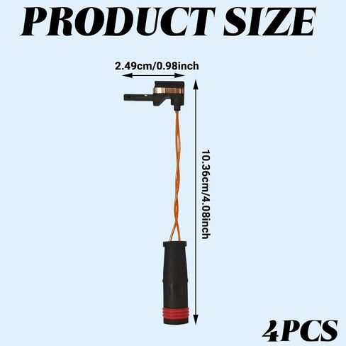 4-Pack Brake Sensor Brake Pad Wear Sensor Front and Rear, Brakes Pad Alarm Line for Mercedes-Benz W211 W220 E350 E500 C300 C350 CL500 CL600 CLK320 Accessories, OEM #2115401717 2205400617 in Kuwait