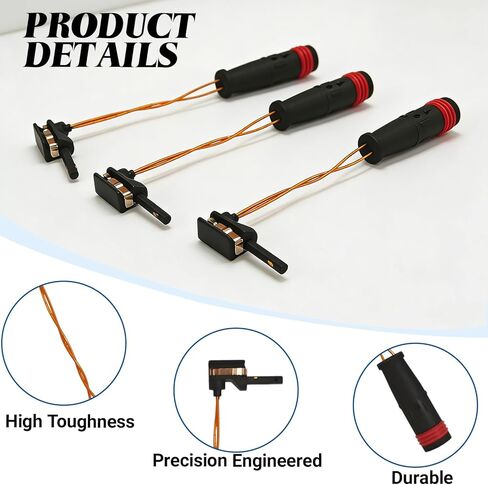 4-Pack Brake Sensor Brake Pad Wear Sensor Front and Rear, Brakes Pad Alarm Line for Mercedes-Benz W211 W220 E350 E500 C300 C350 CL500 CL600 CLK320 Accessories, OEM #2115401717 2205400617 in Kuwait