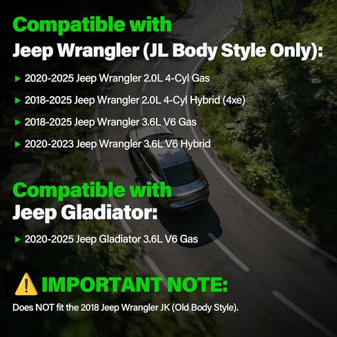 Engine Air Filter & Cabin Air Filter Combo for 2018-2025 Jeep Wrangler JL JLU & 2020-2025 Gladiator JT (2.0L & 3.6L) - Replaces 68257030AA, 68301863AA, CA12373, CF12450 - Maintenance Kit in Kuwait