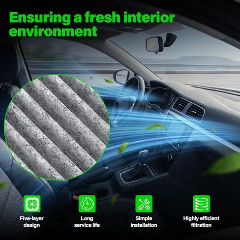 Engine Air Filter & Cabin Air Filter Combo for 2018-2025 Jeep Wrangler JL JLU & 2020-2025 Gladiator JT (2.0L & 3.6L) - Replaces 68257030AA, 68301863AA, CA12373, CF12450 - Maintenance Kit in Kuwait