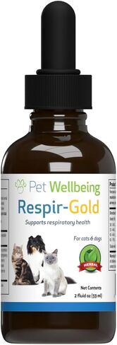 Pet Wellbeing Respir-Gold for Cats - Vet-Formulated - Easy Breathing, Open Airways, Respiratory Support - Natural Herbal Supplement 2 oz (59 ml) in Saudi Arabia