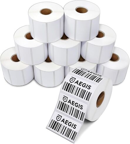 Aegis Adhesives - 2.25" X 1.25" Removable Direct Thermal Labels (12,000 Count, 12 Rolls) - Barcode Labels and SKU Labels for FNSKU and Retail Repricing - Compatible with Zebra and Rollo Printers in Kuwait