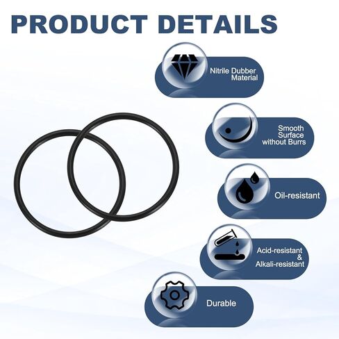 uxcell 50Pcs AS-113 O-Rings, Nitrile Rubber O-Rings 9/16" ID, 3/4" OD, 3/32" Width Round Sealing Gasket for Hydraulic Pneumatic Systems Sealing Repair (90 Durometer, Black) in Kuwait