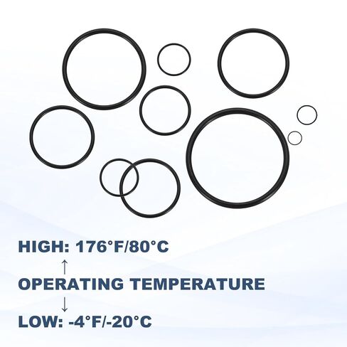 uxcell 50Pcs AS-113 O-Rings, Nitrile Rubber O-Rings 9/16" ID, 3/4" OD, 3/32" Width Round Sealing Gasket for Hydraulic Pneumatic Systems Sealing Repair (90 Durometer, Black) in Kuwait