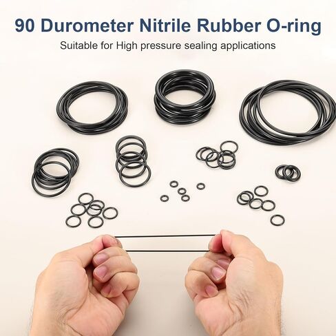 uxcell 50Pcs AS-113 O-Rings, Nitrile Rubber O-Rings 9/16" ID, 3/4" OD, 3/32" Width Round Sealing Gasket for Hydraulic Pneumatic Systems Sealing Repair (90 Durometer, Black) in Kuwait