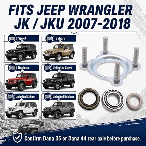 Rear Axle Bearing and Seal Kit for Jeep Wrangler JK JKU 2007-2018 Dana 35/44, Axle Shaft Seal Retainer Ring, Replaces 68008523AA, Rear Left or Right in Kuwait