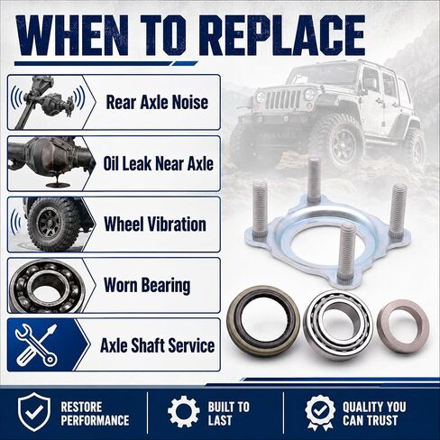 Rear Axle Bearing and Seal Kit for Jeep Wrangler JK JKU 2007-2018 Dana 35/44, Axle Shaft Seal Retainer Ring, Replaces 68008523AA, Rear Left or Right in Kuwait