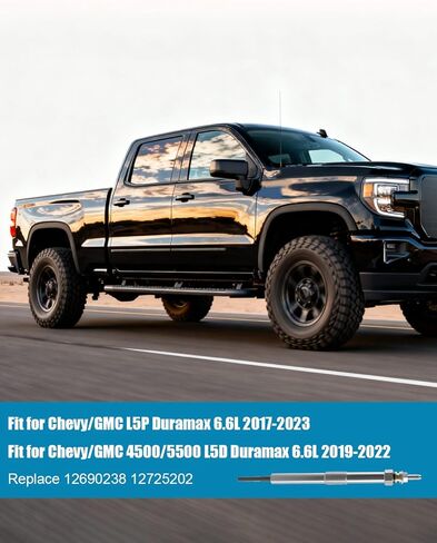 2 قطعة قابس توهج الديزل مناسب لسيارة Chevy GMC L5P Duramax 6.6L 2017-2023، مناسب لسيارة Chevy GMC 4500/5500 L5D Duramax 6.6L 2019-2022، استبدل 68G 12690238 12725202 12679959 GP124 21135 12666880 in Kuwait