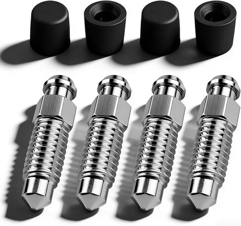 M8x1.25-28mm 4PCS Brake Bleeder Screw,Sturdy Brake Bleeder Valve with Brakes Bleeders Caps for Quick Air Bleeding,Bleeders Screw for Repair and Replacement of Brakes Systems in Vehicles in Kuwait