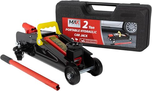 Maxority 2-Ton (4000 lbs) Hydraulic Trolley Garage Service/Floor Jack with Blow Mold Carrying Storage Case for sedans and Pickup Trucks Home and Workshop Vehicle Maintenance in Kuwait