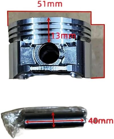 Piston Ring Kit 51mm Compatible With EH09 EH09-2 Engine Motor Piston Rings Pin Clips Assembly Rammer Tamper 284-27013-H7 in Kuwait