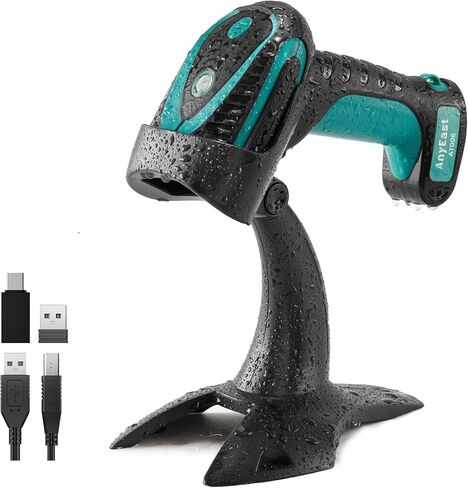 Wireless Barcode Scanner with Stand, Industrial 1D 2D QR Bluetooth Barcode Scanner for Android, iOS, Windows, Mac, USB Bar Code Reader Scanner with Drop Resistant Dustproof Waterproof in Kuwait