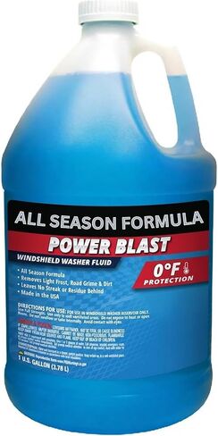 Power Blast Windshield Washer Fluid - All Season Formula, 0°F Protection | Removes Road Grime & Dirt, Ready to Use (1 Gallon) in Saudi Arabia
