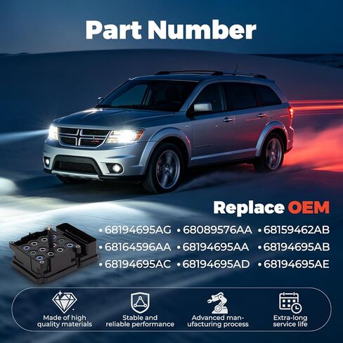 68194695AF, 68194695AE ABS Control Module for Dodge Journey 2011-2017 Quick Replacement for 68089576AA, 68164596AA-Reliable Anti-Lock Brake System Control Module (68194695AF) in Kuwait