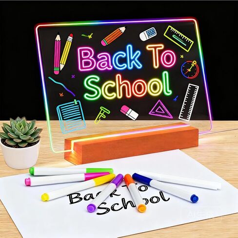 لوحة ملاحظات LED بألوان من SetGame، لوحة رسم قابلة للمسح الجاف بـ 9 أوضاع، لافتة لوحة إعلانات رسالة نيون متوهجة مع حامل in Kuwait