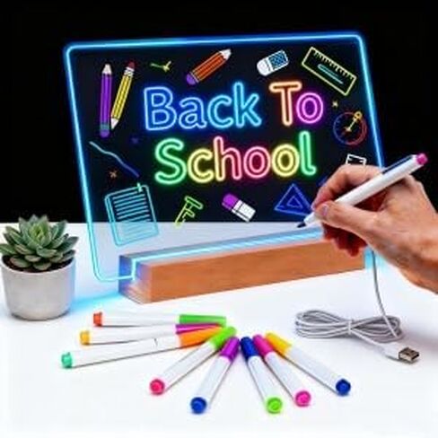 لوحة ملاحظات LED بألوان من SetGame، لوحة رسم قابلة للمسح الجاف بـ 9 أوضاع، لافتة لوحة إعلانات رسالة نيون متوهجة مع حامل in Kuwait