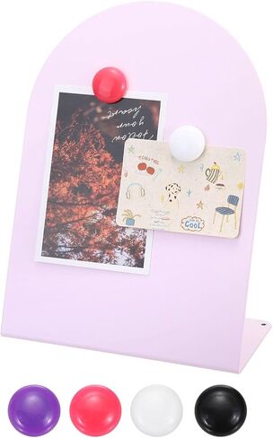 PATIKIL 2Pcs Magnetic Bulletin Board, Metal Magnet Board Tabletop Memo Display Easel Stand with 8 Black Magnets for Home Office Kitchen Restaurant Cafe Supplies, Black in Kuwait