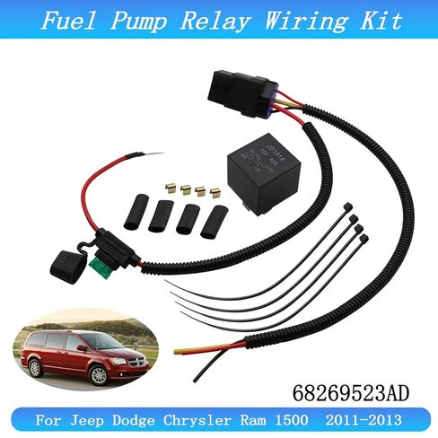 CBWPR091AA / 68269523AD Fuel Pump Relay Wiring Kit - Compatible with Chrysler Town Country Dodge Durango Grand Caravan Grand Cherokee Ram 1500 2011-2013 Models in Kuwait
