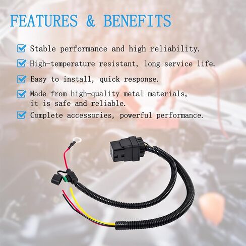 CBWPR091AA / 68269523AD Fuel Pump Relay Wiring Kit - Compatible with Chrysler Town Country Dodge Durango Grand Caravan Grand Cherokee Ram 1500 2011-2013 Models in Kuwait