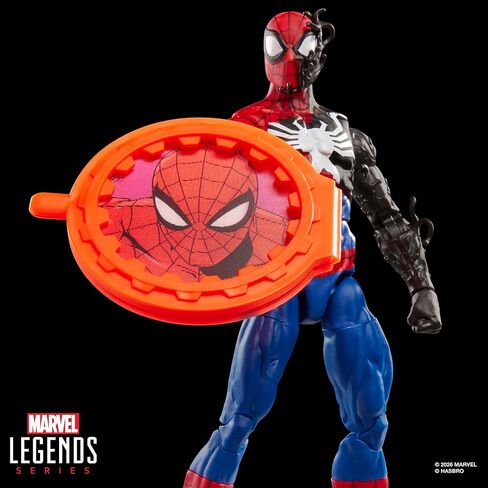 سلسلة Marvel Legends Secret Wars Spider-Man (زي كائن فضائي)، شخصية ريترو كوميكس القابلة للتجميع مقاس 6 بوصات مع درع عدسي in Kuwait