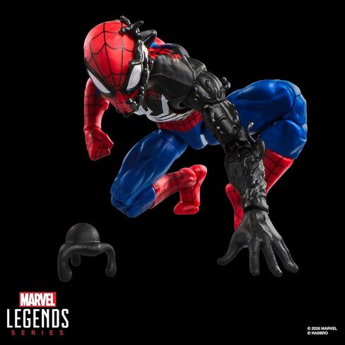 سلسلة Marvel Legends Secret Wars Spider-Man (زي كائن فضائي)، شخصية ريترو كوميكس القابلة للتجميع مقاس 6 بوصات مع درع عدسي in Kuwait