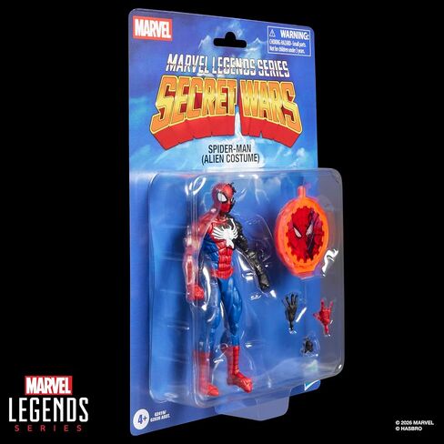 سلسلة Marvel Legends Secret Wars Spider-Man (زي كائن فضائي)، شخصية ريترو كوميكس القابلة للتجميع مقاس 6 بوصات مع درع عدسي in Kuwait