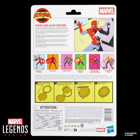 سلسلة Marvel Legends Secret Wars Spider-Man (زي كائن فضائي)، شخصية ريترو كوميكس القابلة للتجميع مقاس 6 بوصات مع درع عدسي in Kuwait