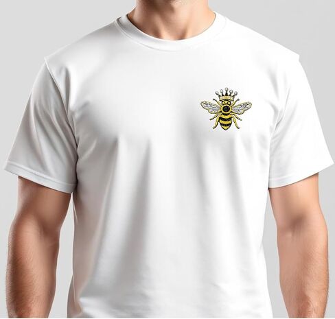 Queen Bee Embroidered Iron On Patch Crowned Bee Applique for Jackets Hats Backpacks & DIY Crafts Accessory Decorative Repair Patches. in Kuwait