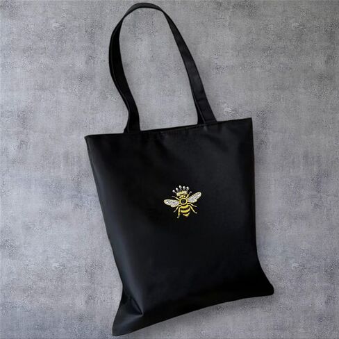 Queen Bee Embroidered Iron On Patch Crowned Bee Applique for Jackets Hats Backpacks & DIY Crafts Accessory Decorative Repair Patches. in Kuwait