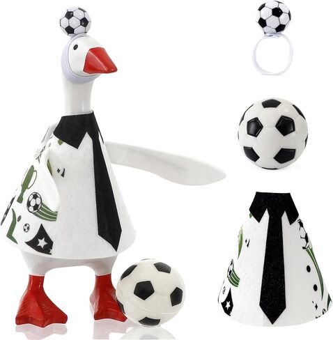 2026 World Cup Soccer Desk Goose Outfits 7 Inch, Desk Goose Outfits Felt Costume with Soccer, World Cup Decoration for Desktop Goose Statues, Gifts for Soccer Lovers (Star) in Kuwait