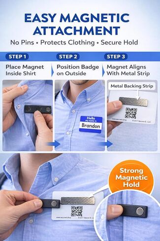 Custom Magnetic Name Tag Badge – “Hello My Name is" Personalized PVC Name Tag with Strong Clothing Magnet, No Pins or Holes, Waterproof Reusable for Events, Conferences, Volunteers & Business (Red) in Saudi Arabia