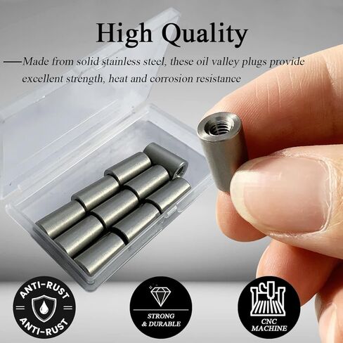 10Pack Stainless Steel Engine Plugs Compatible with Non-AFM GM Engines 2008-2023 LSX & LT Models 4.8, 5.3, 6.0, 6.2L Series, Non-DOD/AFM Oil Valley Plugs Fit for ls Swap Parts in Kuwait