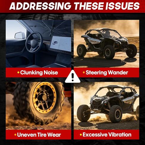 Rear Radius Rods for Can-Am Maverick X3 (64" Body) - for 2017–2021 X RC/RS/MR/MAX Models, Heavy-Duty Pre-Adjusted Steel with Heim Joints - Red in Kuwait